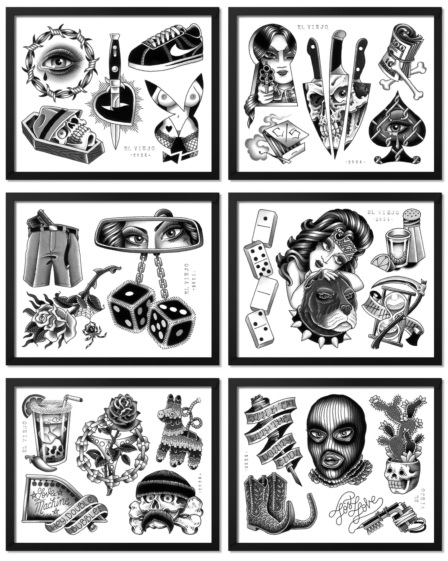 El Viejo Tattoo Flash Set