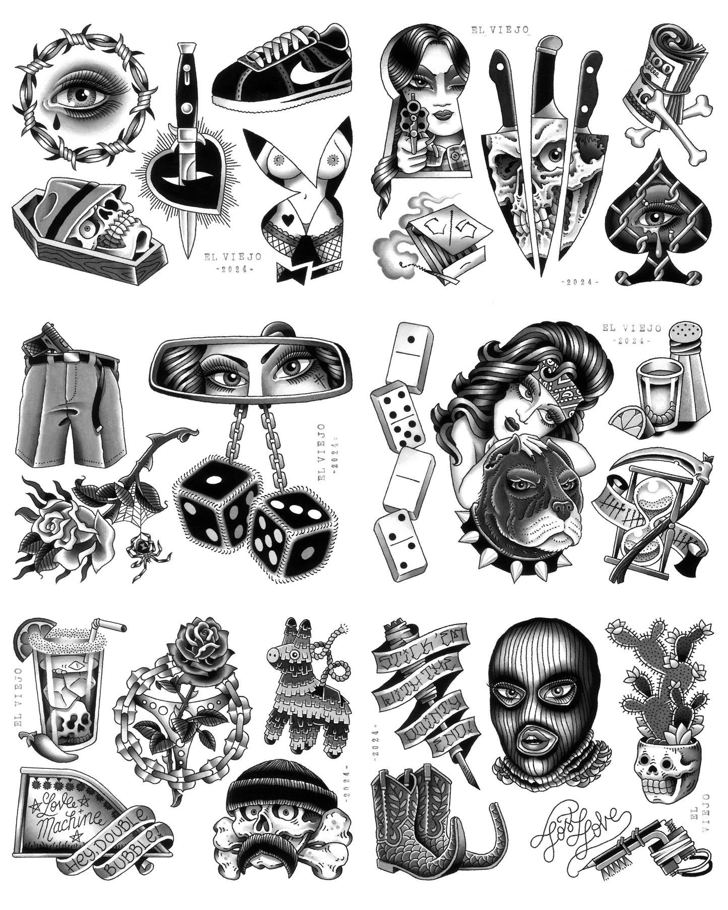 El Viejo Tattoo Flash Set
